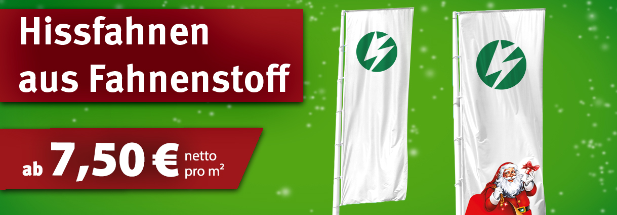 Fahnendruck und Stoffdruck ab 7,50 €/m²