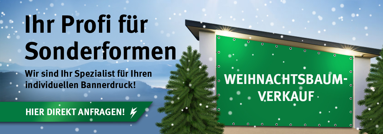 Bannerdruck und Planendruck mit Sonderkonfektionierung oder Sonderform