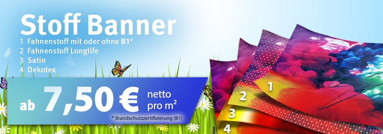 Stoffbanner, Dekotex, Satin, Fahnenstoff Longlife günstig