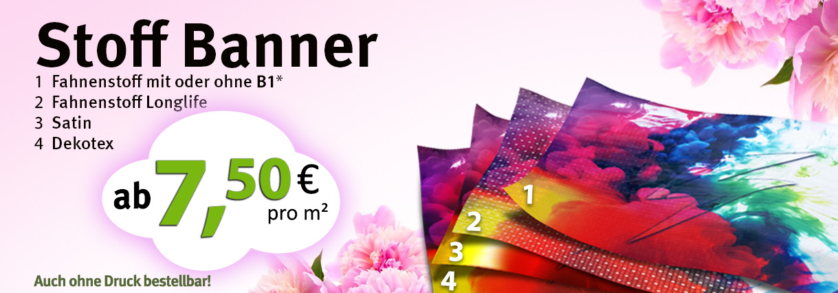 Stoffbanner, Dekotex, Satin, Fahnenstoff Longlife günstig
